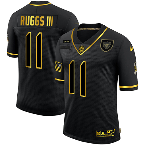 Men's Las Vegas Raiders #11 Henry Ruggs III Black/Gold Salute To Service Limited Stitched Jersey Men's Las Vegas Raiders #11 Henry Ruggs III Black/Gold Salute To Service Limited Stitched Jersey